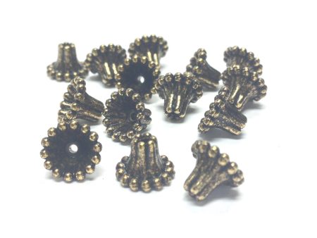 9MM Beaded Ant. Ham. Gold Cap (72 pieces) Sale