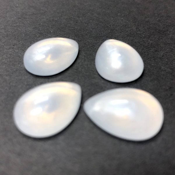 18X13MM White  Frost  Pear Acrylic Cab (12 pieces) Cheap