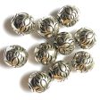 10MM Antique Silver Floral Bead Large 2MM Hole (72 pieces) Fashion