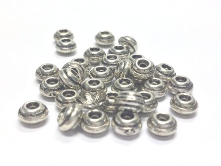 10MM Antique Silver Rondel (72 pieces) For Cheap