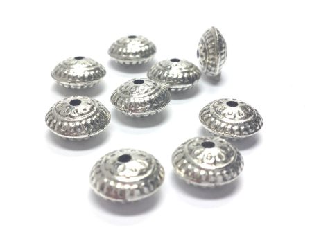 11MM Ant.Silver Fancy Rondel (36 pieces) Hot on Sale