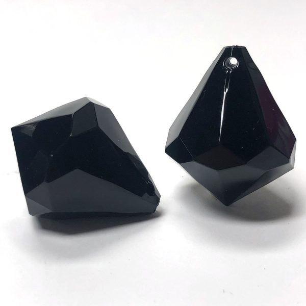 26X21MM Black Faceted Drop (12 pieces) on Sale