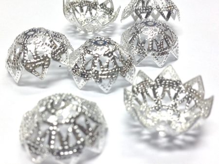 16X8MM Silvertone Filigree Cap (36 pieces) Hot on Sale