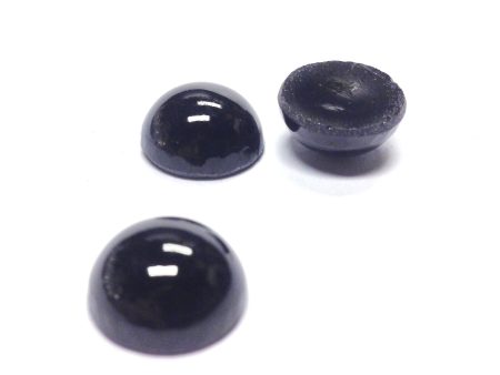 13MM Black Glass Ear Button (12 pieces) For Discount