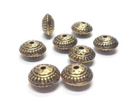 11MM Ant.Ham.Gold Fancy Rondel (36 pieces) For Cheap