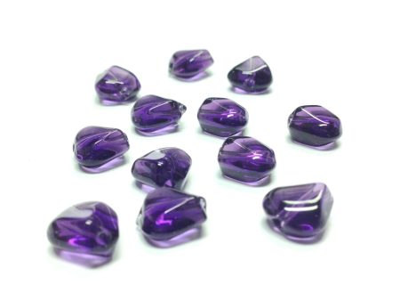 10MM Amethyst Triangular Glass Bead (72 pieces) Online now