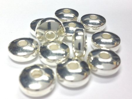 10MM Silver Rondel (144 pieces) For Discount