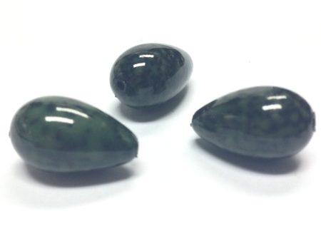 10X17MM Green Black Dappled Pear Beads (36 pieces) Sale