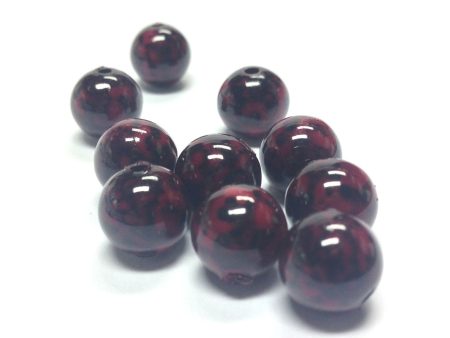 10MM Garnet Black Dappled Beads (72 pieces) Sale