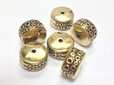 10X6MM Ant. Ham. Gold Rondel (36 pieces) Online Sale