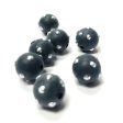 6MM Black Silver  Studded  Beads (12 pieces) on Sale