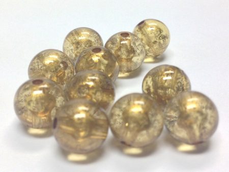 10MM Topaz  Gold Lace  Bead (72 pieces) Online now