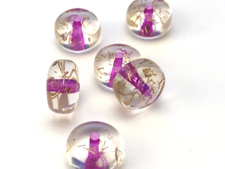 8X5MM Crystal Purple Gold  Spiked  Rondel Bead (288 pieces) on Sale