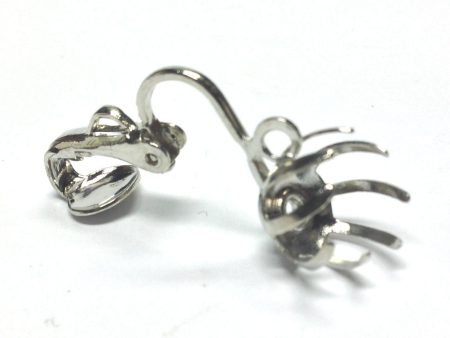 10MM Silvertone 8 Prong Earclip (6 pieces) Hot on Sale