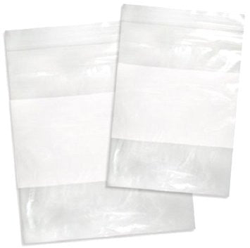 5 X8  Self Seal Bag w White Block 2 Mil (100 Pieces) For Cheap