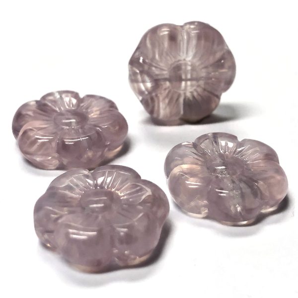 8MM Lt.Amy Quartz Glass Flower Bead (144 pieces) Online