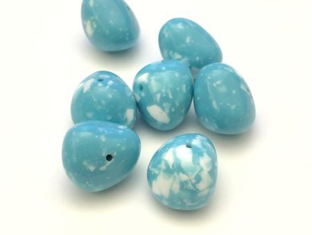 9X11MM Turquoise  Granite  Baroque Beads (72 pieces) For Cheap