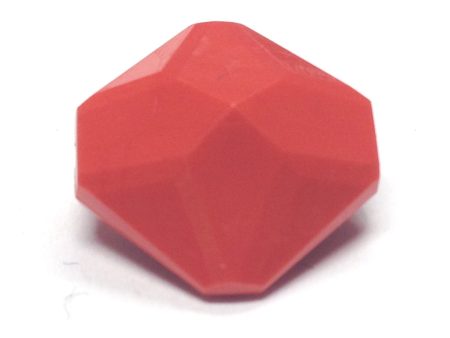 Coral Faceted Diamond Bead (24 pieces) For Sale