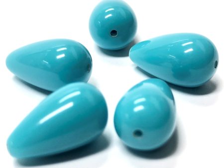 8X14MM Blue Turquoise Acrylic Pear Beads (36 pieces) Online Sale