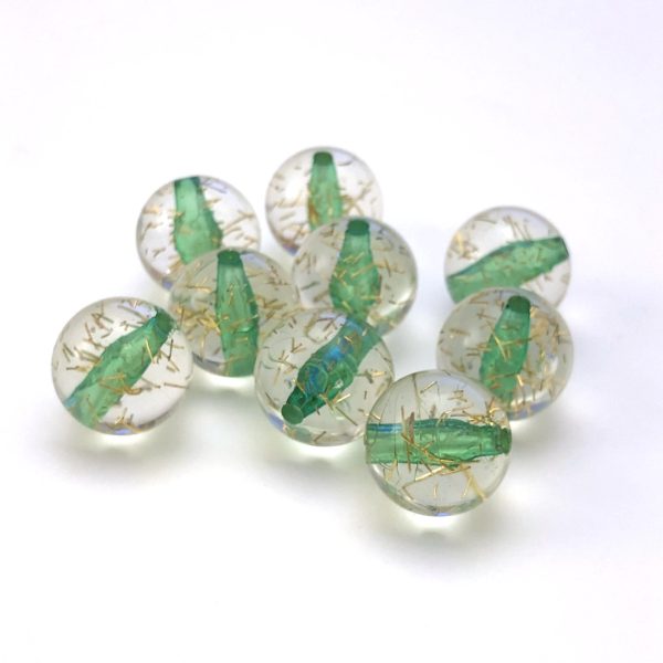 10MM Crystal Green Gold  Spiked  Bead (144 pieces) Online now