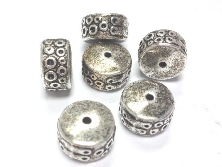 10X6MM Antique Silver Rondel (36 pieces) Online now