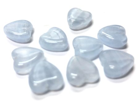 8MM Lt.Blue Quartz Glass Heart Bead (72 pieces) Online