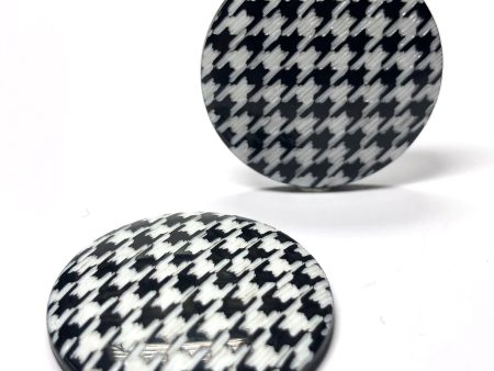 18mm Black and White  Houndstooth  Cab (12 Pieces) Online Hot Sale