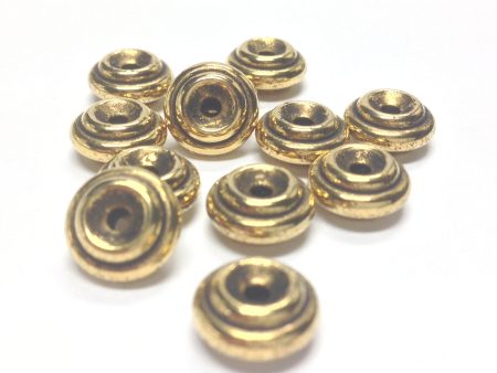 10MM Ant. Hamilton Gold Rondel (72 pieces) For Discount