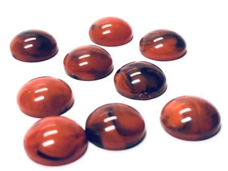 10MM Coral Matrix Color Round Acrylic Cab (600 pieces) Cheap