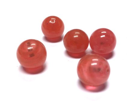 10MM Peach Swirl Glass Round 1-Hole Ball (36 pieces) Online Sale