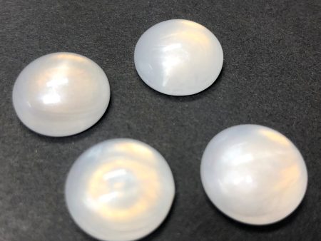 15MM White  Frost  Round Acrylic Cab (12 pieces) on Sale