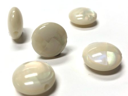 14MM Mother Of Pearl  Inlay  Disc Bead (12 pieces) Online Sale