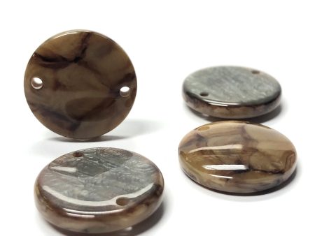 13MM  Scilla  Brown 2-Hole Round Disc (12 pieces) Hot on Sale