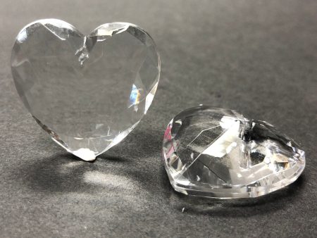 27MM Crystal Acrylic Faceted Heart Drop (12 pieces) For Cheap