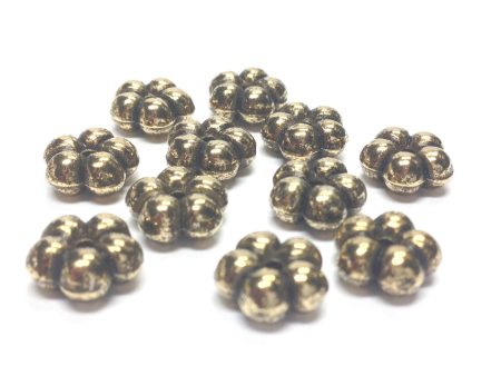 10MM Ant.Ham.Gold Flower Rondel (144 pieces) Online Hot Sale