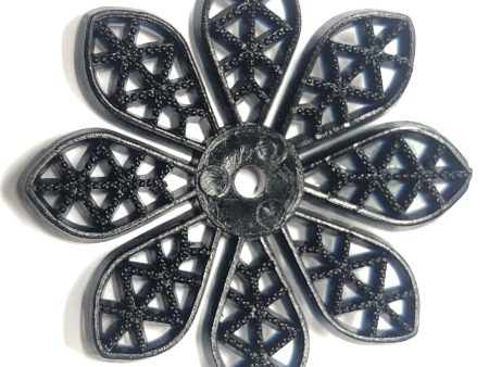 30MM Black Filigree Plastic Disc (9 pieces) Online now