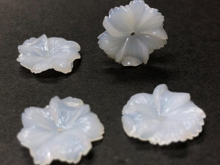 18MM White Opal Flower Acrylic Bead (72 pieces) Online Hot Sale