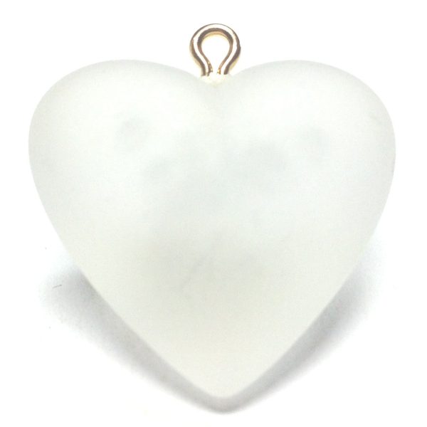 18MM Crystal Mat Heart Drop w Loop (36 pieces) For Sale